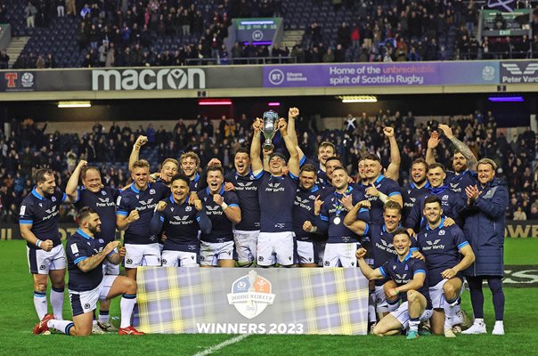 Scotland Doddie Weir Cup winners v Wales Six Nations Murrayfield 2023