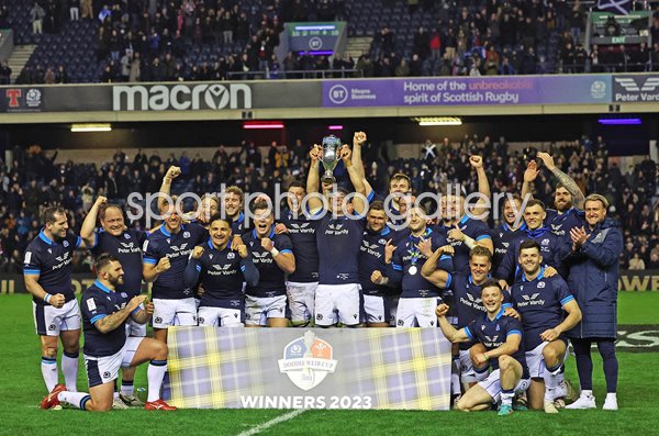 Scotland Doddie Weir Cup winners v Wales Six Nations Murrayfield 2023