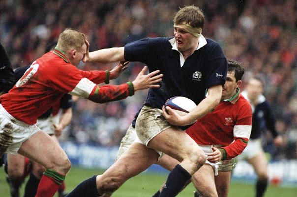 Doddie Weir Scotland hands off Neil Jenkins Wales Murrayfield 1995