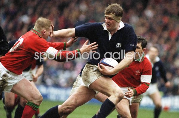 Doddie Weir Scotland hands off Neil Jenkins Wales Murrayfield 1995