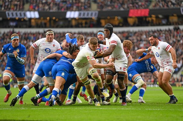 Jack Willis England scores try v Italy Six Nations Twickenham 2023