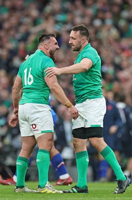 Ronan Kelleher and Jack Conan Ireland celebrate v France Dublin 2023