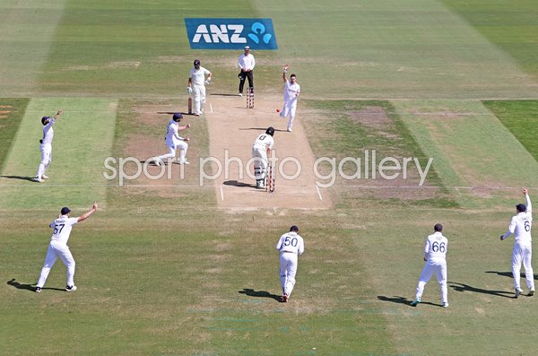 James Anderson England celebrates winning wicket v New Zealand Mount Maunganui 2023