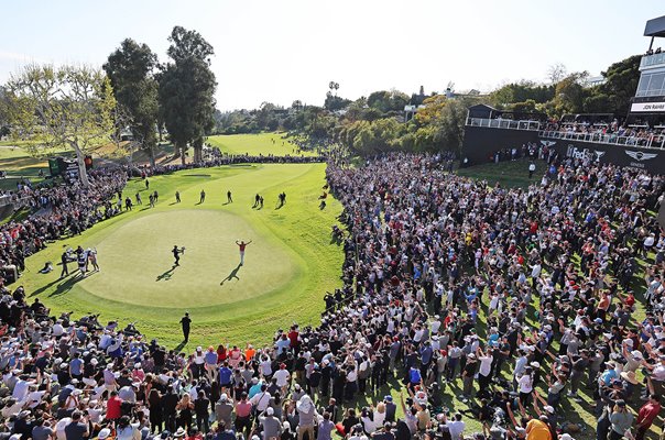 Jon Rahm Spain 18th Green Genesis Invitational Riviera California 2023