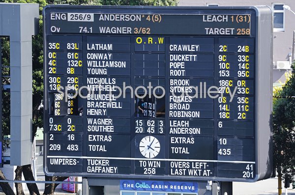 New Zealand v England 2nd Test Scoreboard Wellington 2023