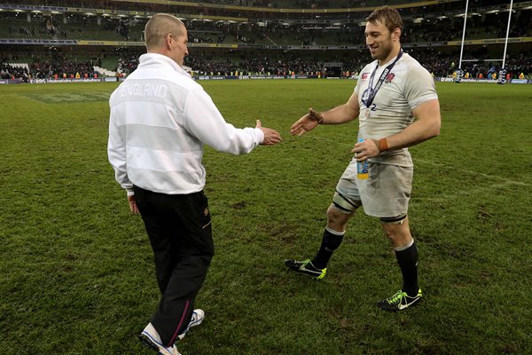 England Coach and Captain celebrate Dublin 2013