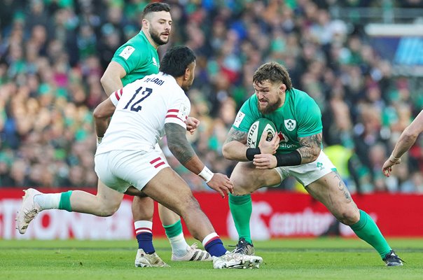 Andrew Porter Ireland v Manu Tuilagi England Six Nations Dublin 2023