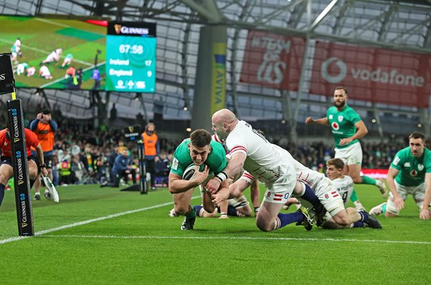 Dan Sheehan Ireland scores v England Six Nations Dublin 2023