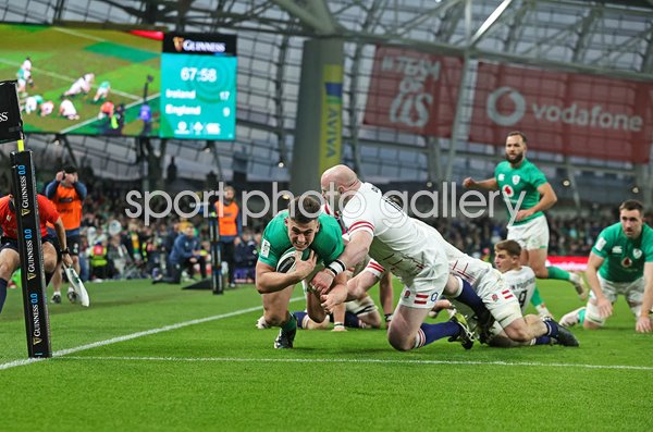Dan Sheehan Ireland scores v England Six Nations Dublin 2023