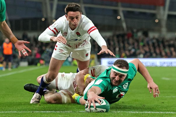 Rob Herring Ireland try v England Six Nations Dublin 2023