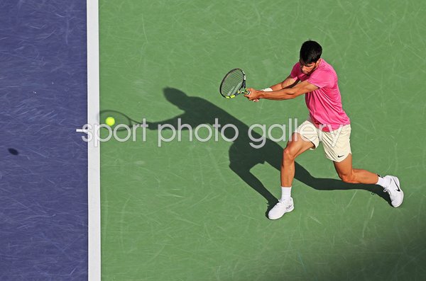 Carlos Alcaraz Spain backhand Indian Wells California 2023