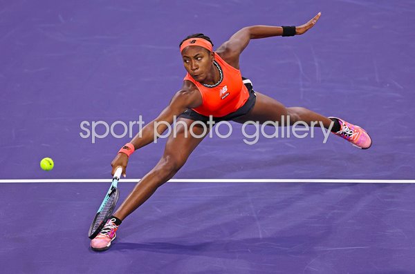 Coco Gauff USA low backhand Indian Wells California 2023