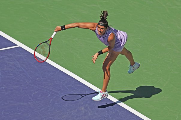 Caroline Garcia France serves BNP Paribas Open Indian Wells 2023