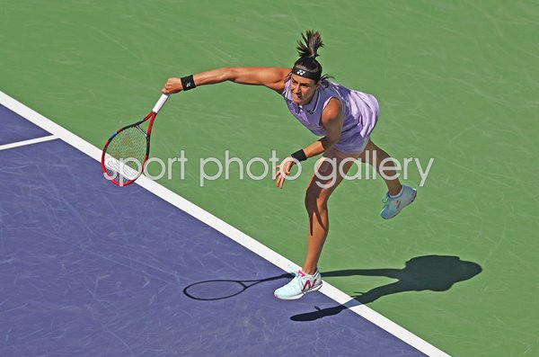 Caroline Garcia France serves BNP Paribas Open Indian Wells 2023