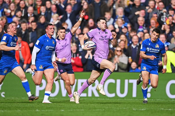 Blair Kinghorn Scotland scores v Italy Murrayfield Six Nations 2023