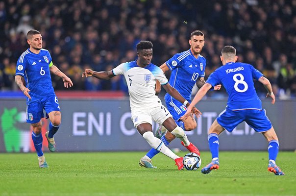 Bukayo Saka England v Italy EURO 2024 Qualifier Naples 2023