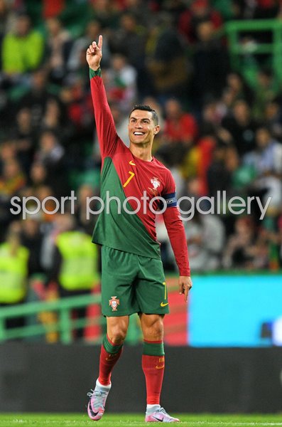 Cristiano Ronaldo Portugal celebrates v Liechtenstein EURO 2024 Qualifying 2023