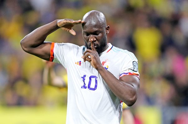 Romelu Lukaku Belgium celebrates v Sweden EURO 2024 Qualifying 2023