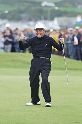 Gary Player South Africa celebrates British Seniors Open Royal Portrush 1997