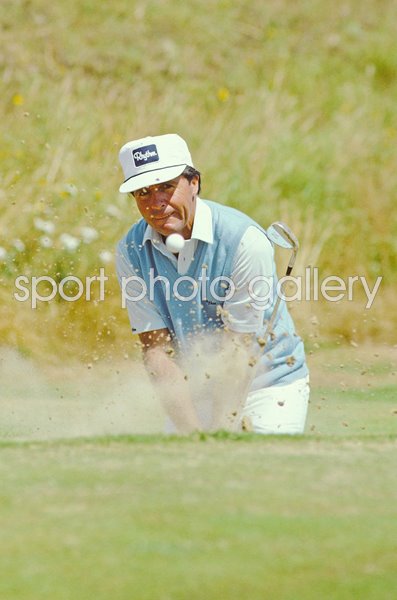 Gary Player South Africa bunker shot British Open Sandwich 1985