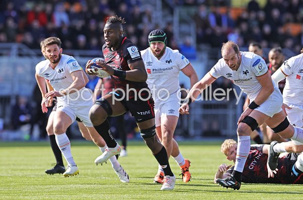 Maro Itoje Saracens v Alun Wyn Jones Ospreys Champions Cup Barnet 2023