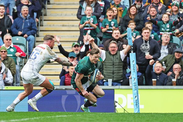 Chris Ashton Leicester scores 100th career try v Exeter Premiership 2023