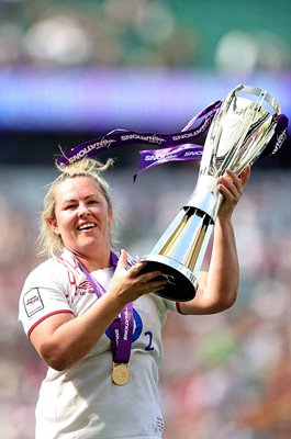 Marlie Packer England captain celebrates Six Nations Grand Slam Twickenham 2023