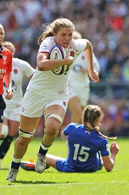 Zoe Aldcroft England scores v France Twickenham Six Nations 2023