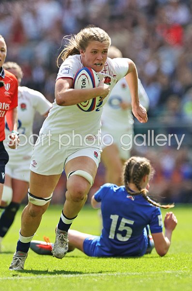 Zoe Aldcroft England scores v France Twickenham Six Nations 2023