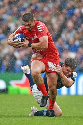 Thomas Ramos Toulouse tackled by Garry Ringrose Leinster Champions Cup 2023