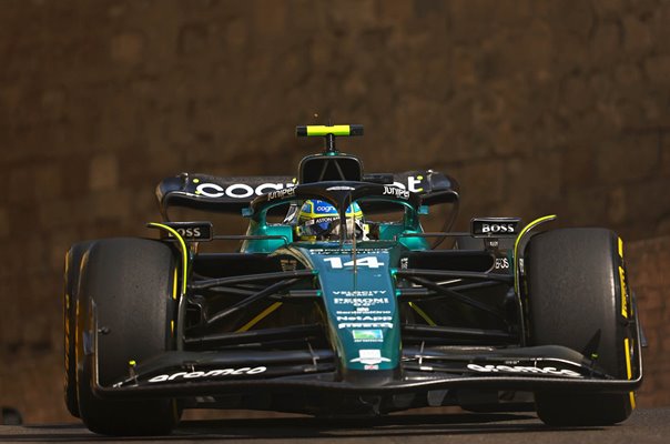 Fernando Alonso Spain driving Aston Martin F1 Grand Prix of Azerbaijan 2023