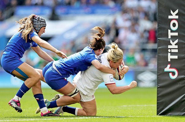 Marlie Packer England scores v France Women's Six Nations Twickenham 2023