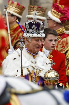 Newly crowned King Charles III Westminster Abbey Coronation Day 2023