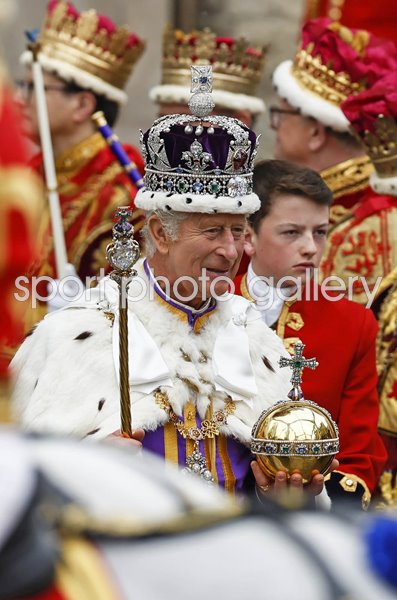 Newly crowned King Charles III Westminster Abbey Coronation Day 2023