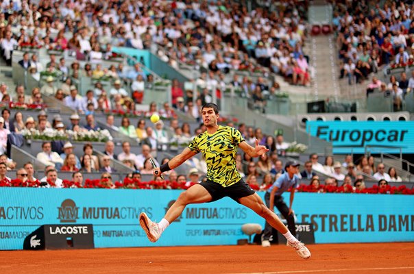 Carlos Alcaraz Spain forehand Madrid Open Final 2023
