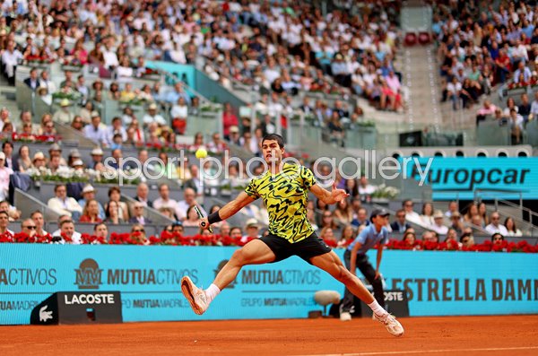 Carlos Alcaraz Spain forehand Madrid Open Final 2023
