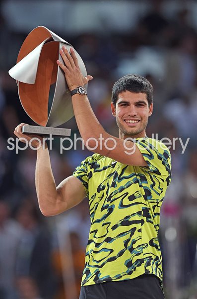 Carlos Alcaraz Spain celebrates victory Madrid Open 2023