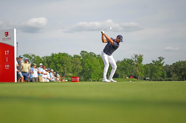 Wyndham Clark USA 17th tee Final Round Wells Fargo Quail Hollow 2023