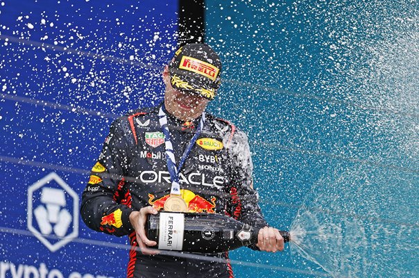 Max Verstappen Netherlands celebrates Miami Grand Prix win 2023