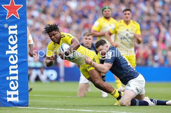 Jonathan Danty La Rochelle scores v Leinster Champions Cup Final Dublin 2023