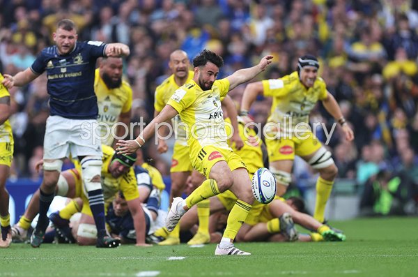 Antoine Hastoy La Rochelle kicks to seal win v Leinster Champions Cup Final Dublin 2023