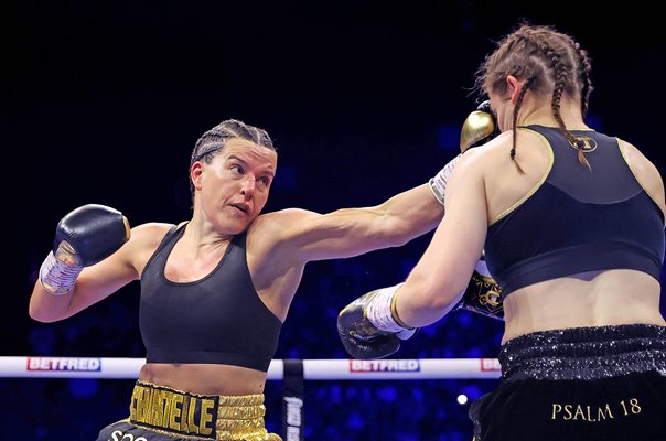 Chantelle Cameron punches Katie Taylor World Title Fight Dublin 2023