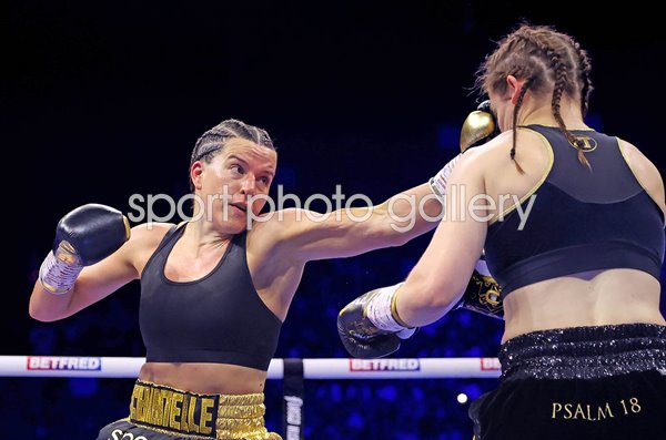 Chantelle Cameron punches Katie Taylor World Title Fight Dublin 2023