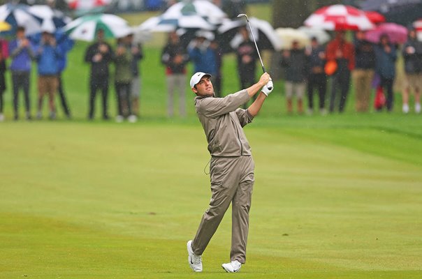 Scottie Scheffler USA Third Round Rain USPGA Oak Hill CC 2023
