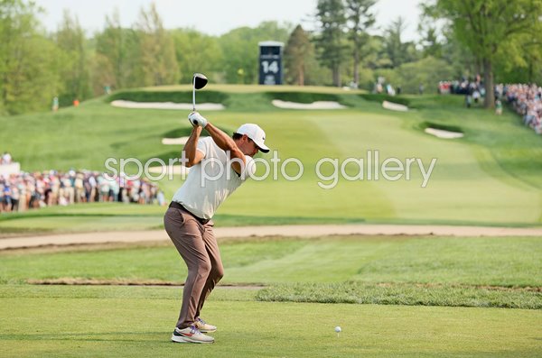 Brooks Koepka USA drives the 14th green Final Round USPGA Oak Hill CC 2023