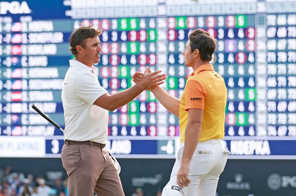 Brooks Koepka USA & Viktor Hovland Norway Final Hole USPGA Oak Hill CC 2023