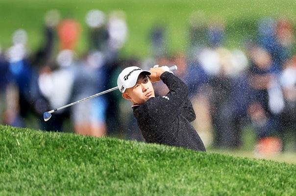 Collin Morikawa USA bunker shot USPGA Championship Oak Hill 2023