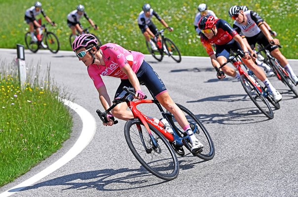 Geraint Thomas Great Britain & Ineos descends Stage 18 Giro d'Italia 2023  