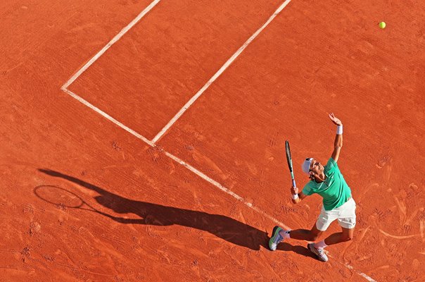 Lorenzo Musetti Italy serves French Open Paris 2023