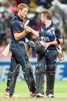 Guptil and McCullum celebrate New Zealand v England 2013